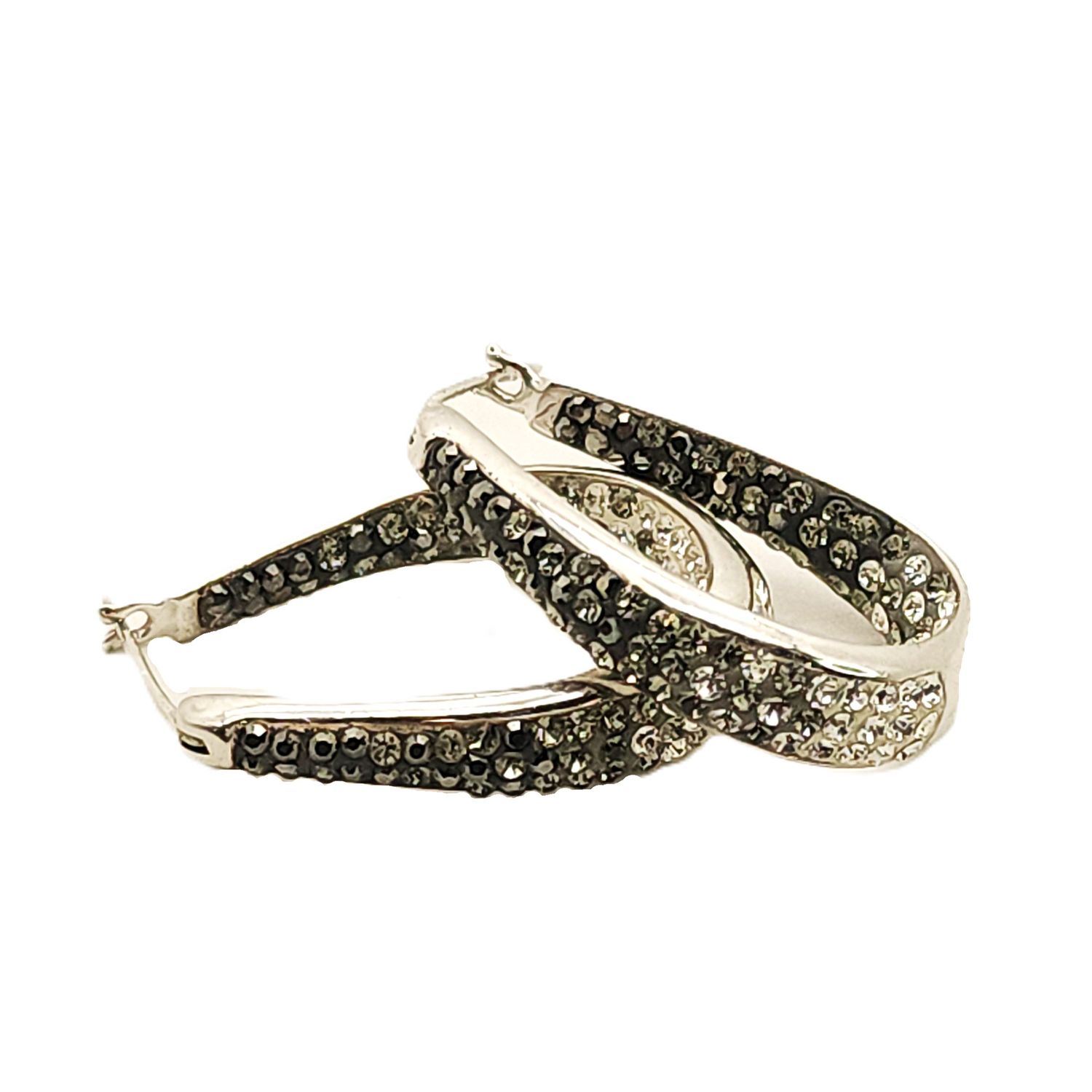 Sterling Silver Ombre Hoop Earrings