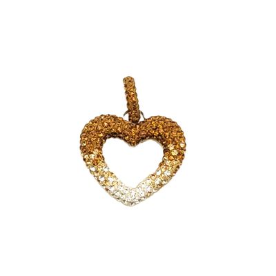 Sterling Silver White-Brown Ombre Heart Pendant