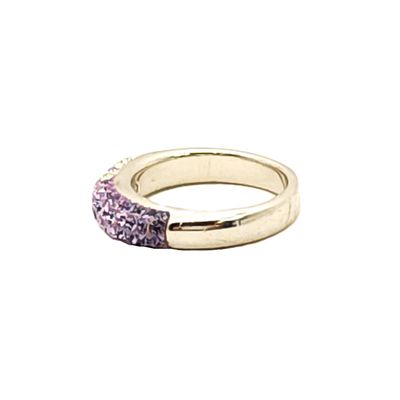 Sterling Silver White-Purple Ombre Ring  Size: 6