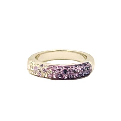Sterling Silver White-Purple Ombre Ring  Size: 6