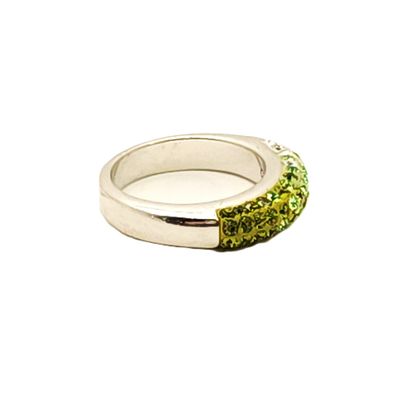 Sterling Silver White-Green Ombre Ring  Size: 6