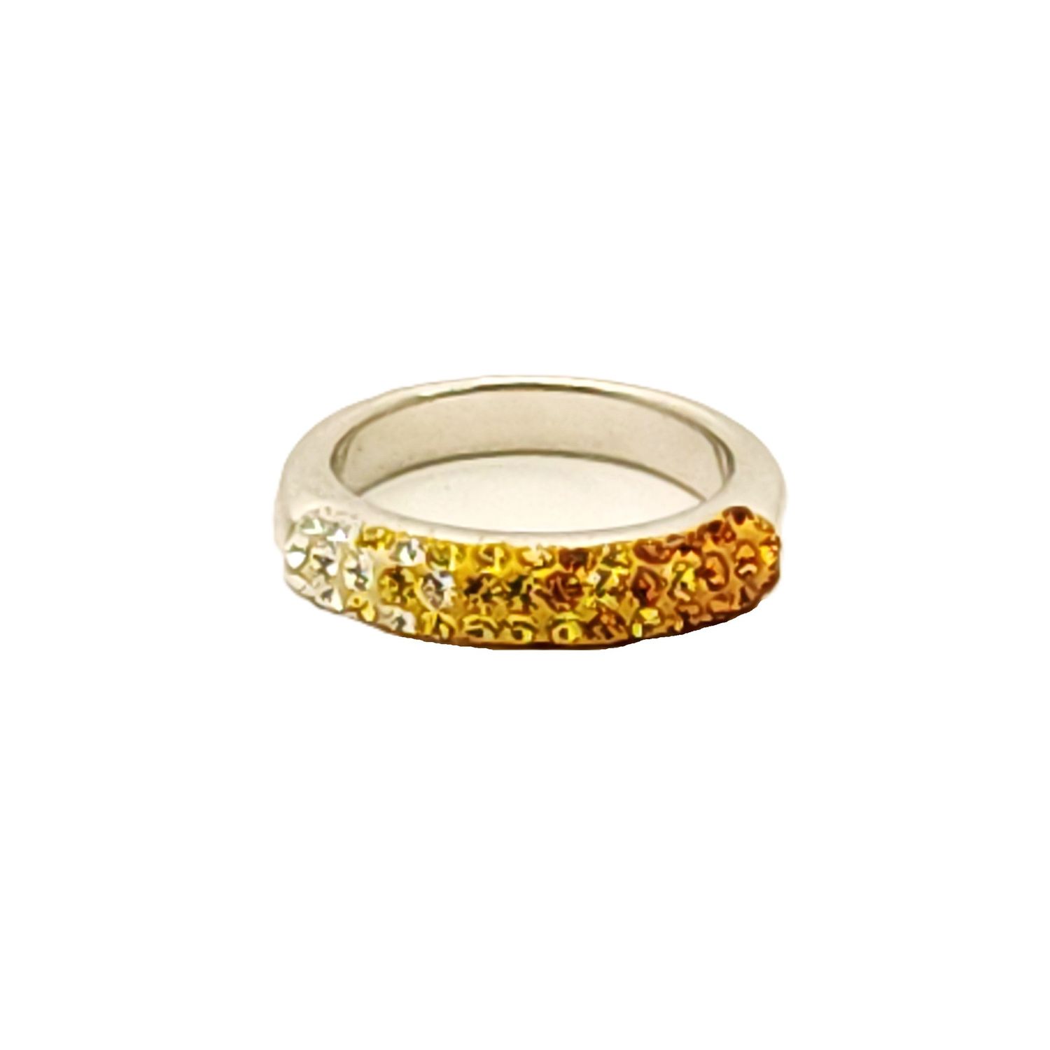Sterling Silver White-Yellow Ombre Ring  Size: 6