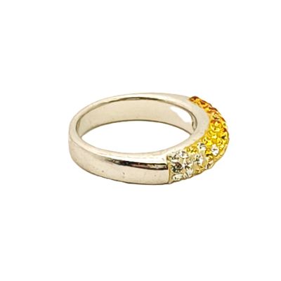 Sterling Silver White-Yellow Ombre Ring  Size: 6