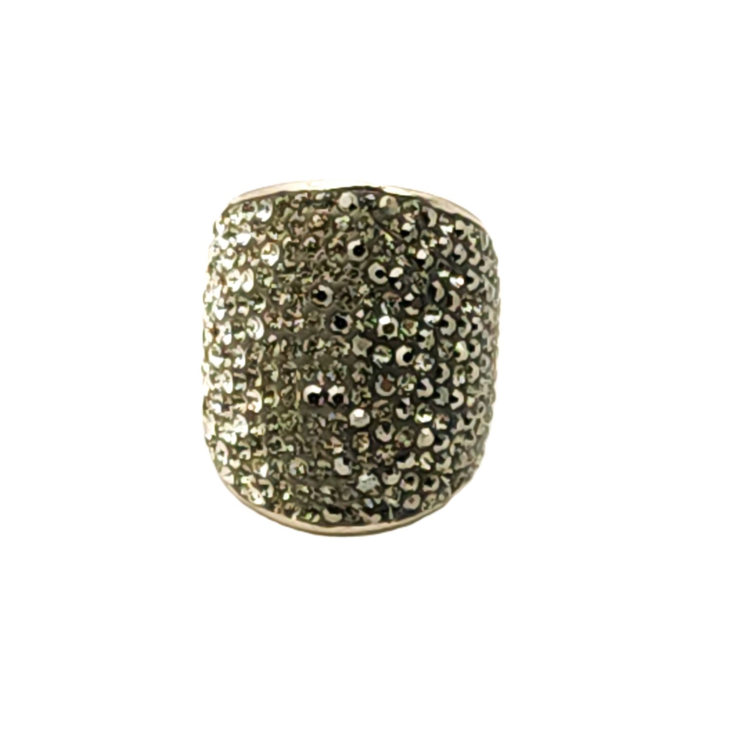 Sterling Silver White-Gray-Black Ombre Dome Ring- Size: 6