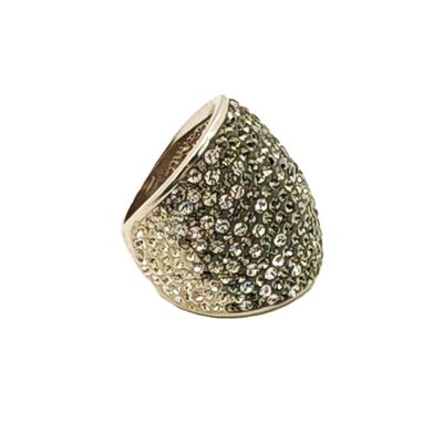 Sterling Silver White-Gray-Black Ombre Dome Ring- Size: 6
