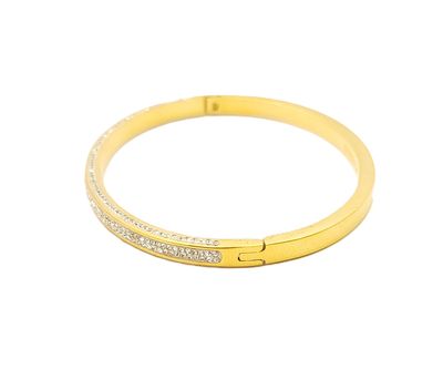 Stainless Pave Bangle Bracelet
