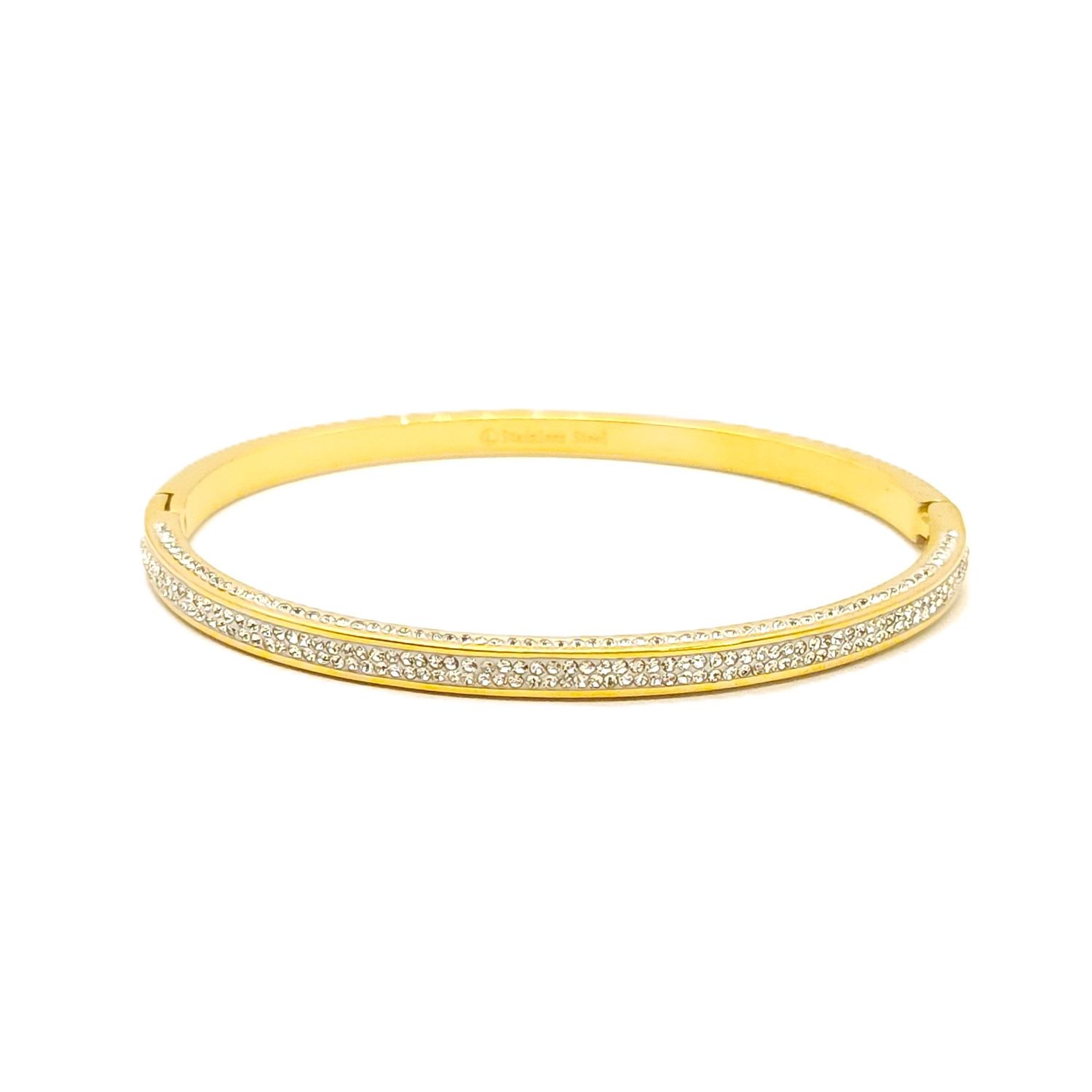 Stainless Pave Bangle Bracelet