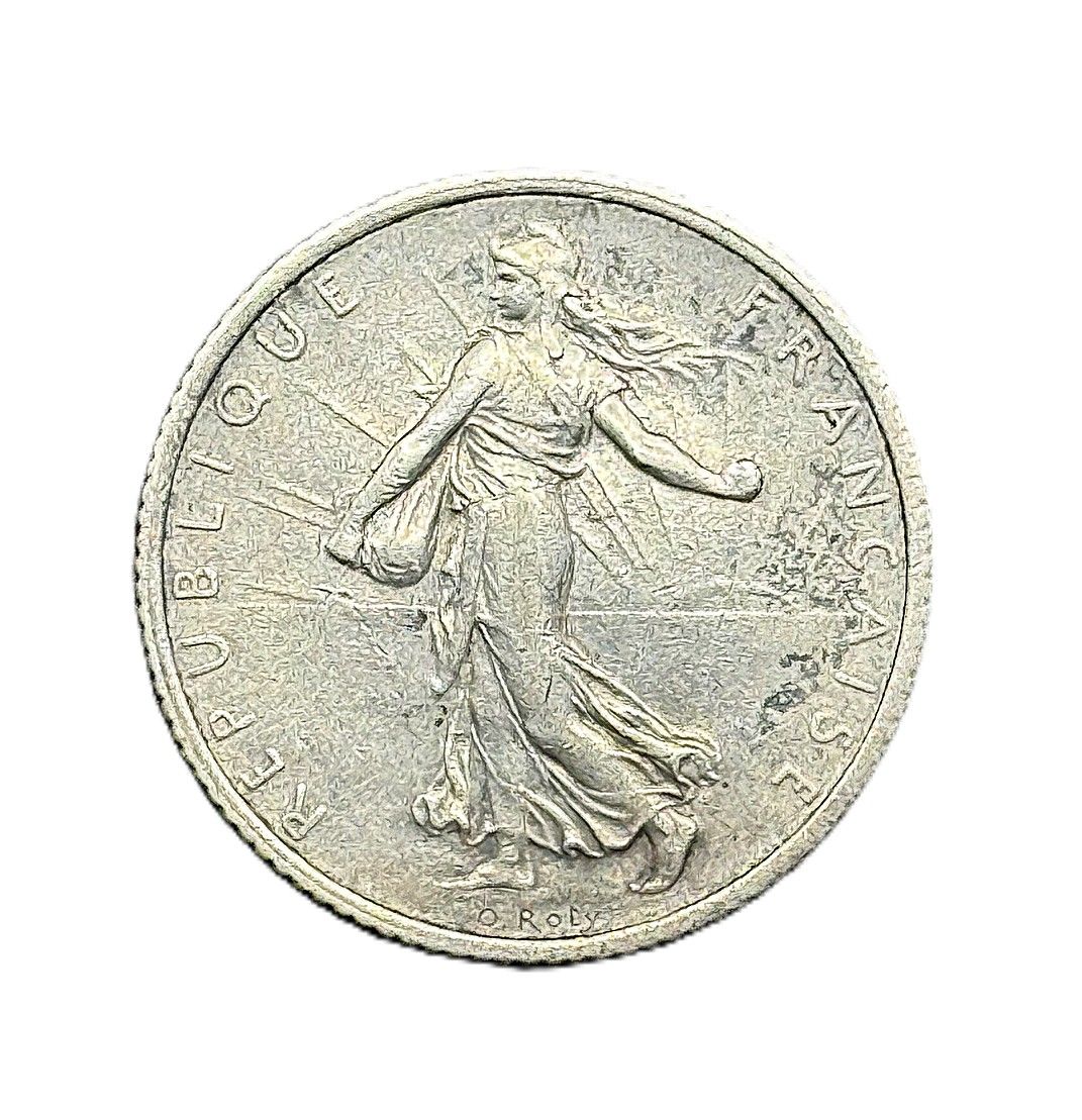 1917 France 1 Franc Silver Coin