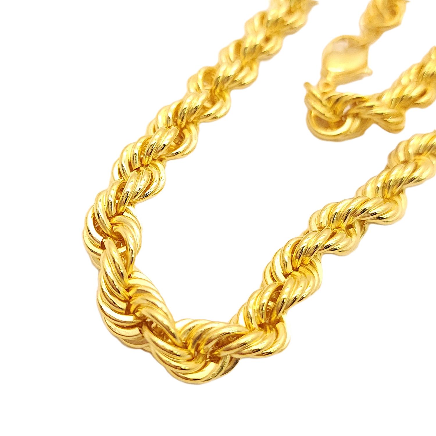 14k Gold over Sterling Silver Rope Chain- Size: 20" Long X 4mm Wide