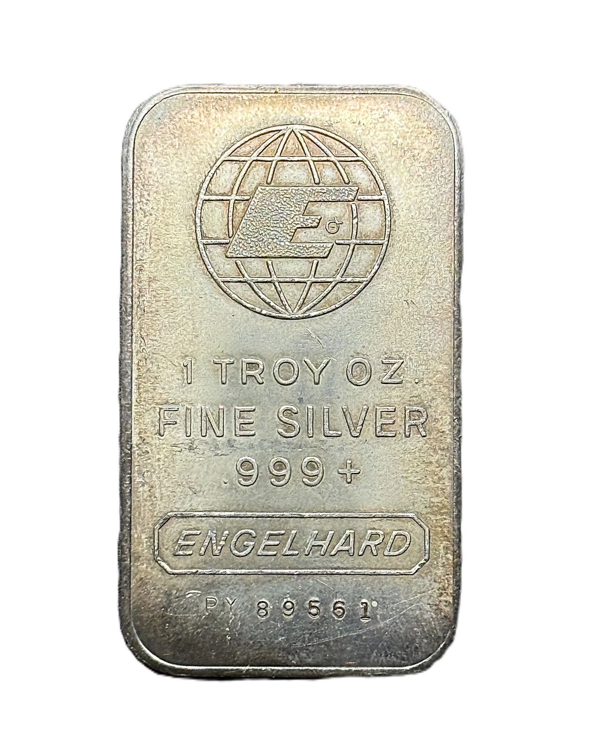 1 oz Engelhard Globe Logo .999 Fine Silver Bar