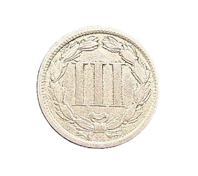 1881 Three Cent Nickel Philadelphia Mint Copper Nickel Coin