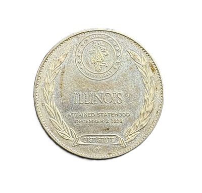 1969 Illinois- States of the Union- Franklin Mint- Sterling Silver Medal- Land of Lincoln