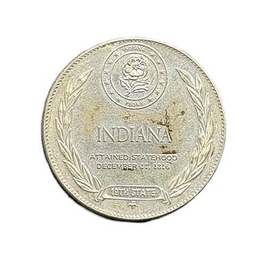 1969 Indiana- States of the Union- Franklin Mint- Sterling Silver Medal- Crossroads of America