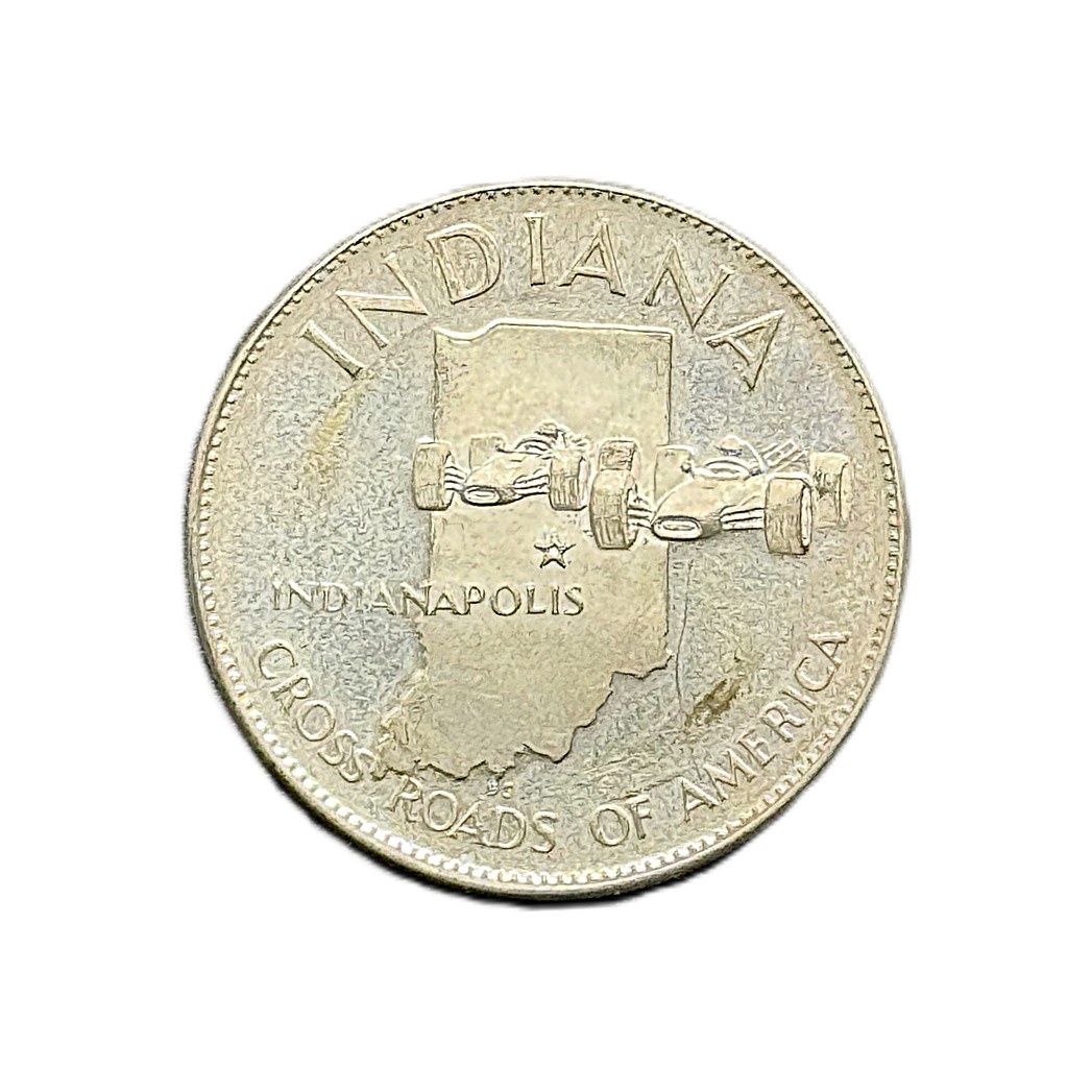 1969 Franklin Mint States of the Union Indiana Sterling Silver Proof Medal Crossroads of America