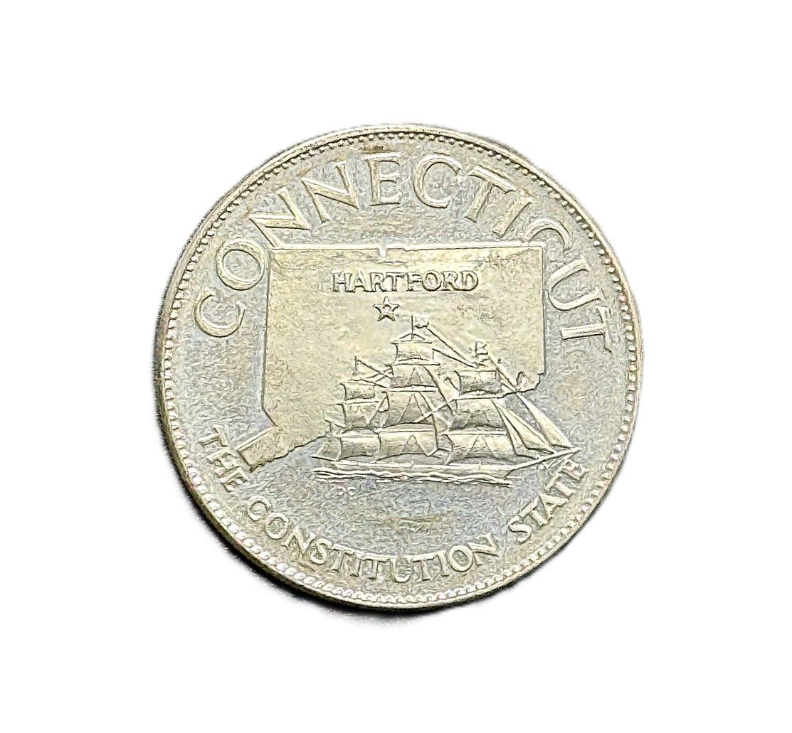 1969 Franklin Mint States of the Union Connecticut Sterling Silver Proof Medal Constitution State