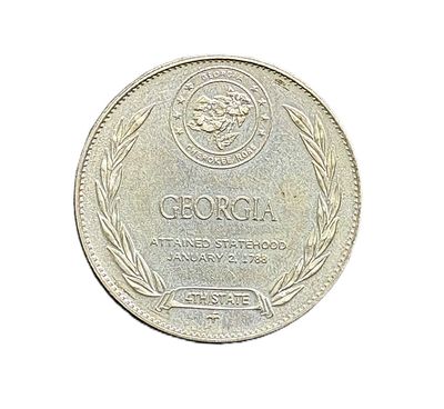 1969 Georgia - States of the Union- Franklin Mint- Sterling Silver Medal- Peach State