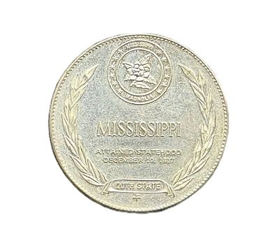 1969 Mississippi- States of the Union- Franklin Mint- Sterling Silver Medal- Magnolia State