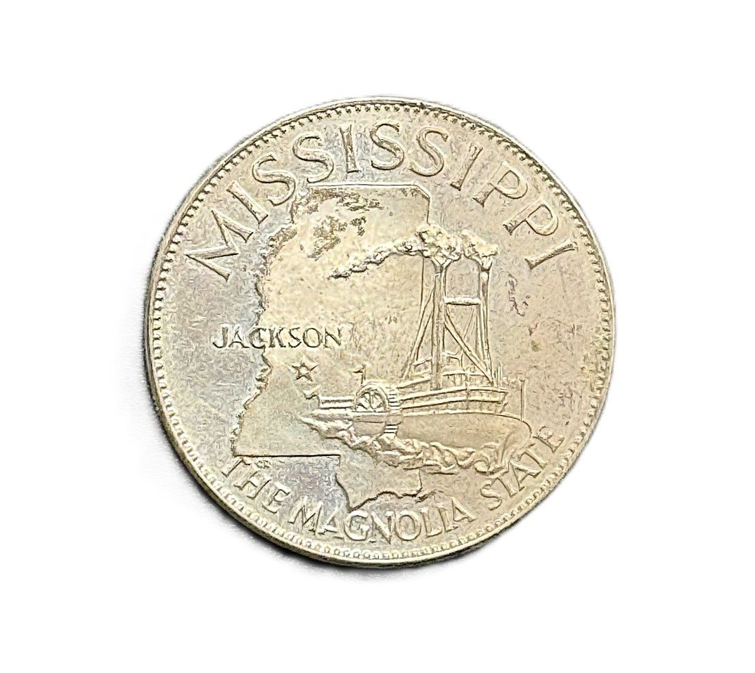 1969 Franklin Mint States of the Union Mississippi Sterling Silver Proof Medal Magnolia State