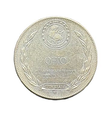 1969 Ohio- States of the Union- Franklin Mint-  Sterling Silver Medal- Buckeye State