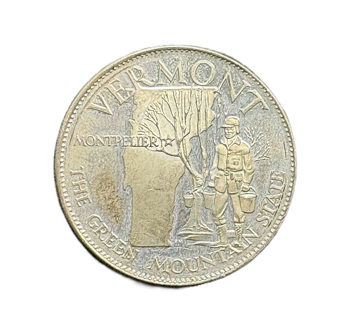 1969 Franklin Mint States of the Union Vermont Sterling Silver Proof Medal Green Mountain State