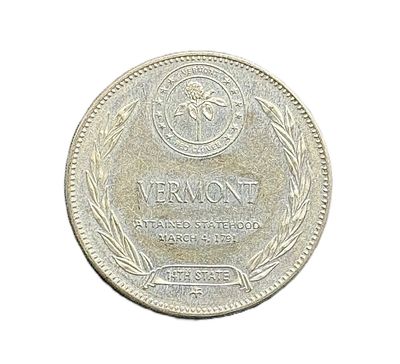 1969 Vermont - States of the Union - Franklin Mint- Sterling Silver Medal- Green Mountain State