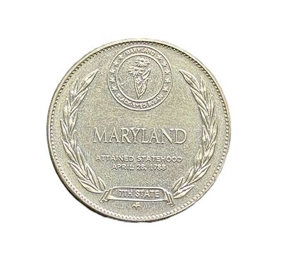 1969 Maryland- States of the Union- Franklin Mint-Sterling Silver Medal- Old Line State