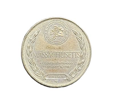 1969 Massachusetts- States of the Union- Franklin Mint- Sterling Silver Medal- Bay State