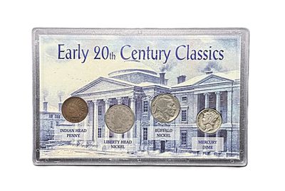 Early 20th Century Classics 4-Coin Set- Indian Head Penny, Liberty Head Nickel, Buffalo Nickel, Mercury Dime