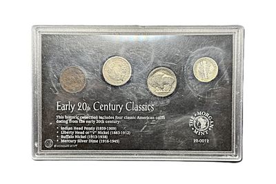 Early 20th Century Classics 4-Coin Set- Indian Head Penny, Liberty Head Nickel, Buffalo Nickel, Mercury Dime