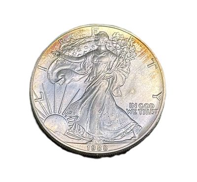 1988 American Silver Eagle 1 oz Silver Bullion Coin- Toned