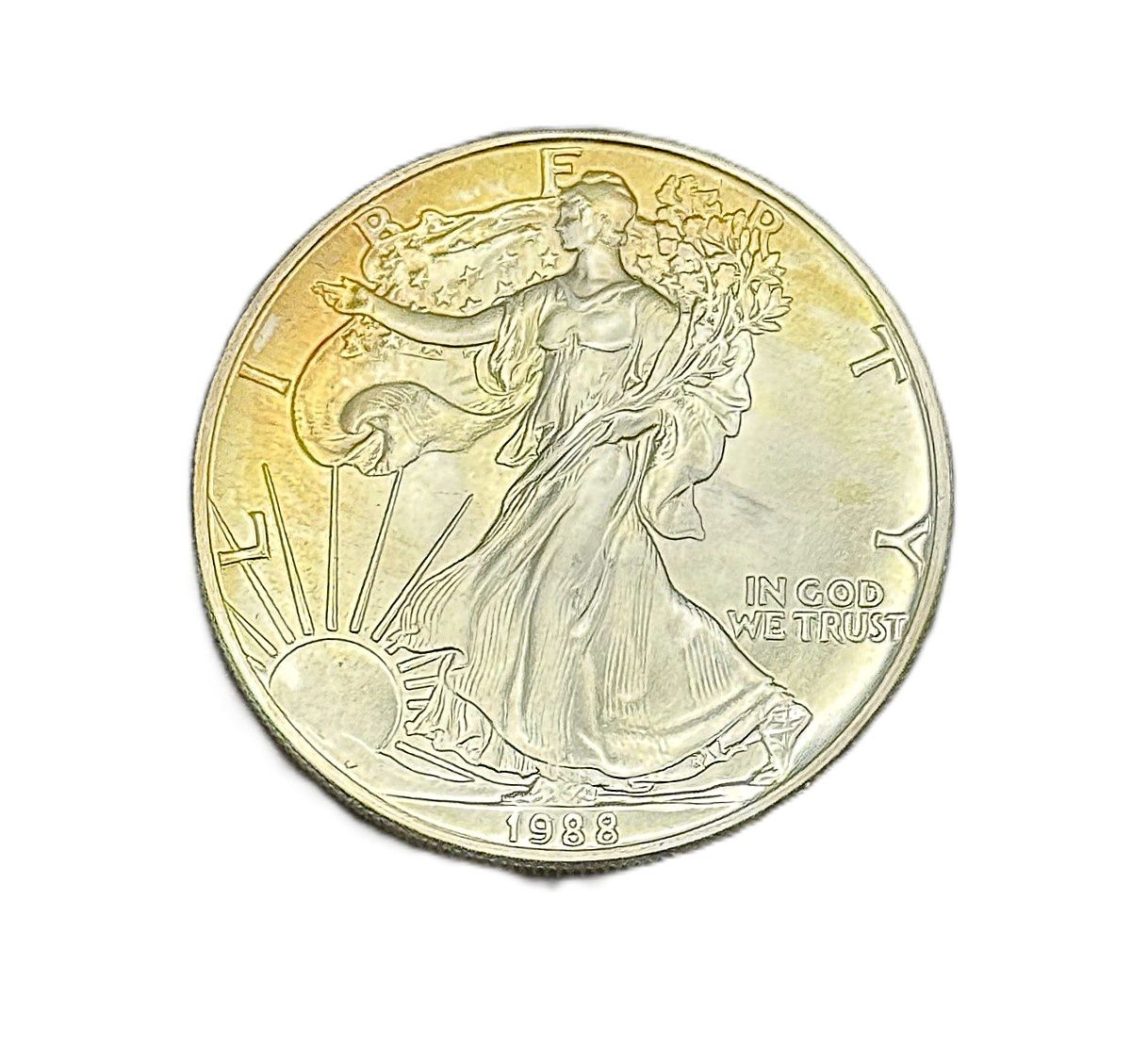 1988 American Silver Eagle 1 oz w/ Golden Toning