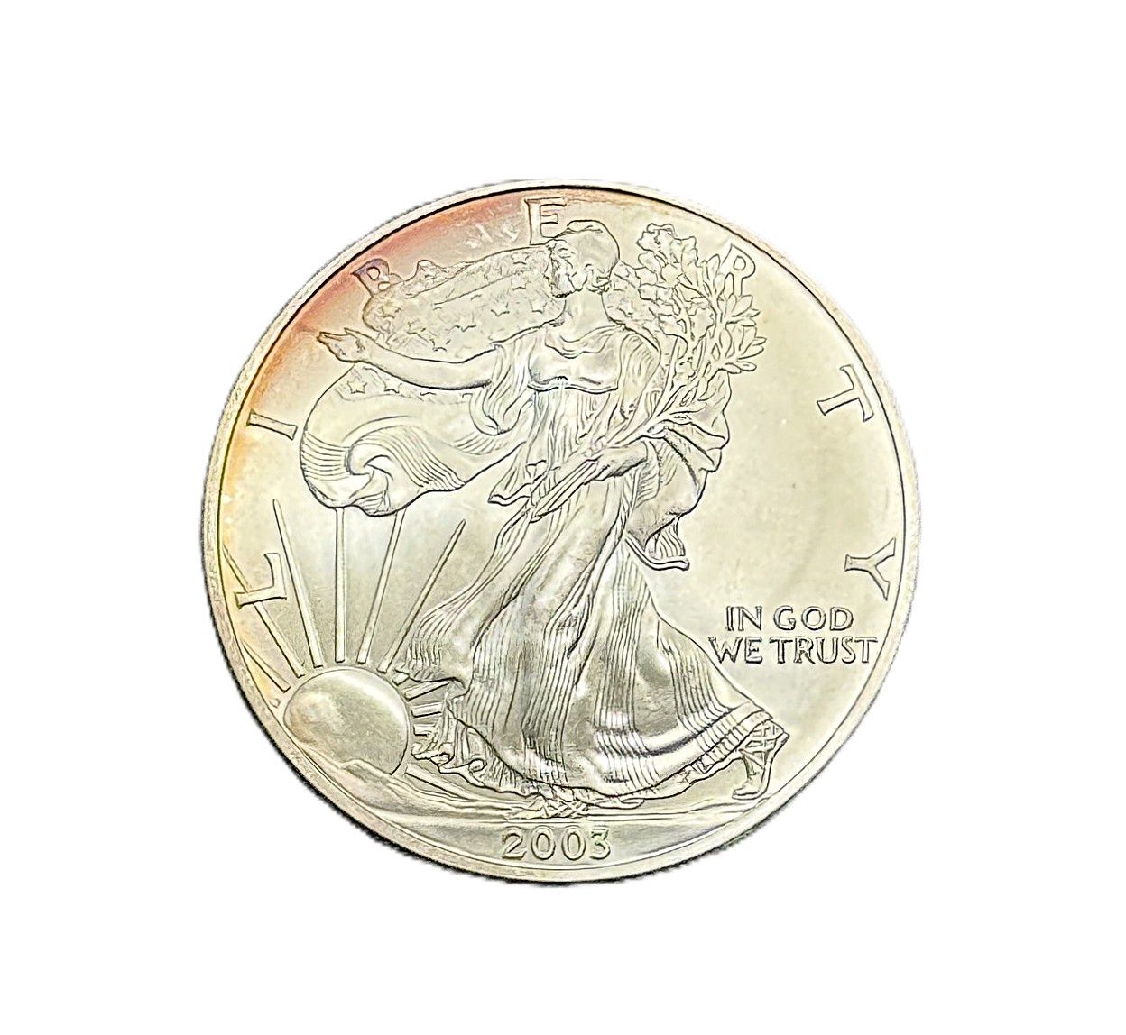 2003 American Silver Eagle 1 oz w/ Rainbow Toning