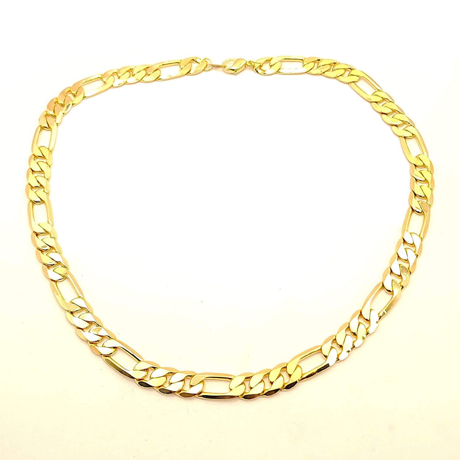 14k Gold over Sterling Silver Figaro Chain- Size: 20" X 10mm