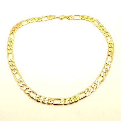 14k Gold over Sterling Silver Figaro Chain- Size: 20" X 10mm