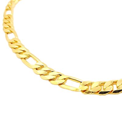 14k Gold over Sterling Silver Figaro Chain- Size: 20" X 10mm