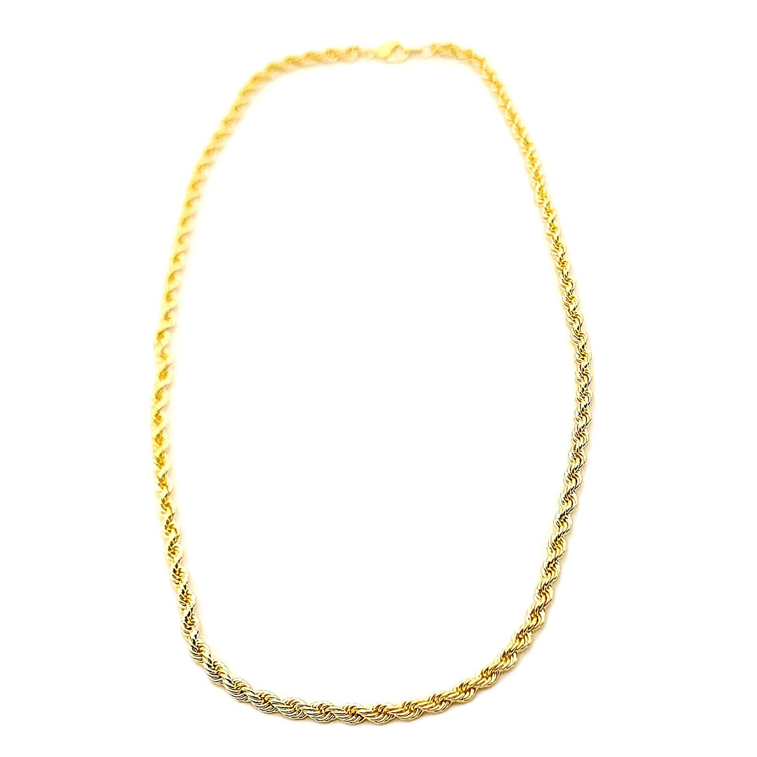 14k Gold over Sterling Silver Rope Chain- Size: 20" X 8.5mm