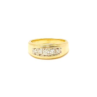 14k Gold Moissanite Men's Band- Size: 10.5