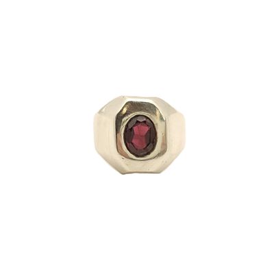 Sterling Silver Red Stone Ring- Size: 8