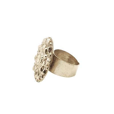 Sterling Silver Mandala Ring- Size: Adjustable up to 8