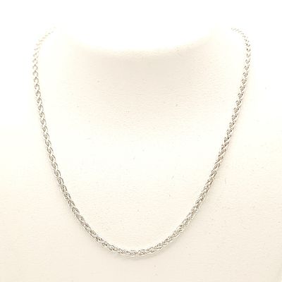 Sterling Silver Braided Wheat Necklace- Size: 18" X 2mm