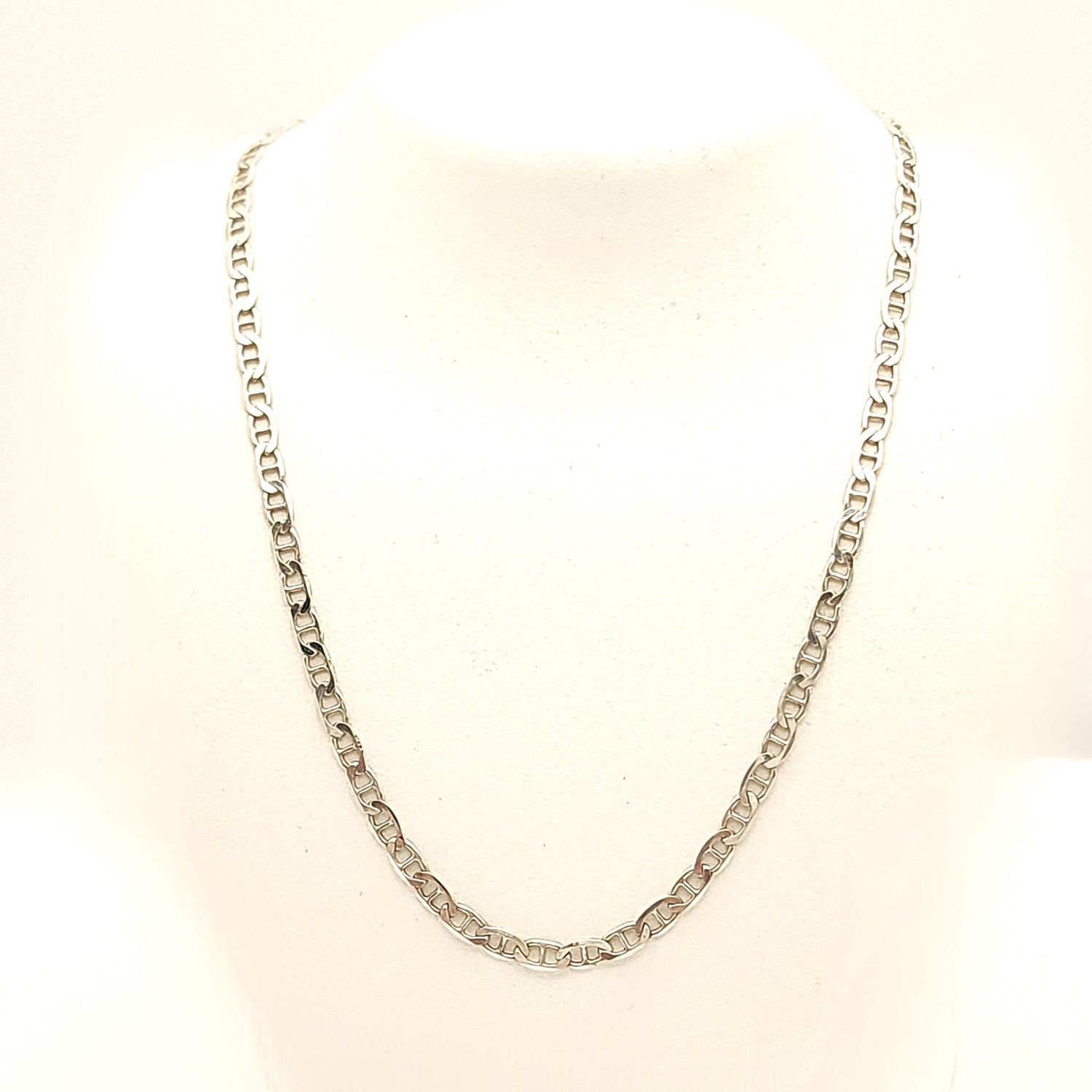 Sterling Silver Mariner Necklace- Size: 20" X 3mm