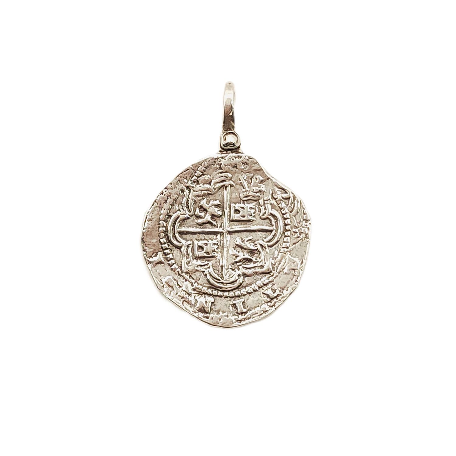 Sterling Silver Spanish Shipwreck Coin Design Pendant