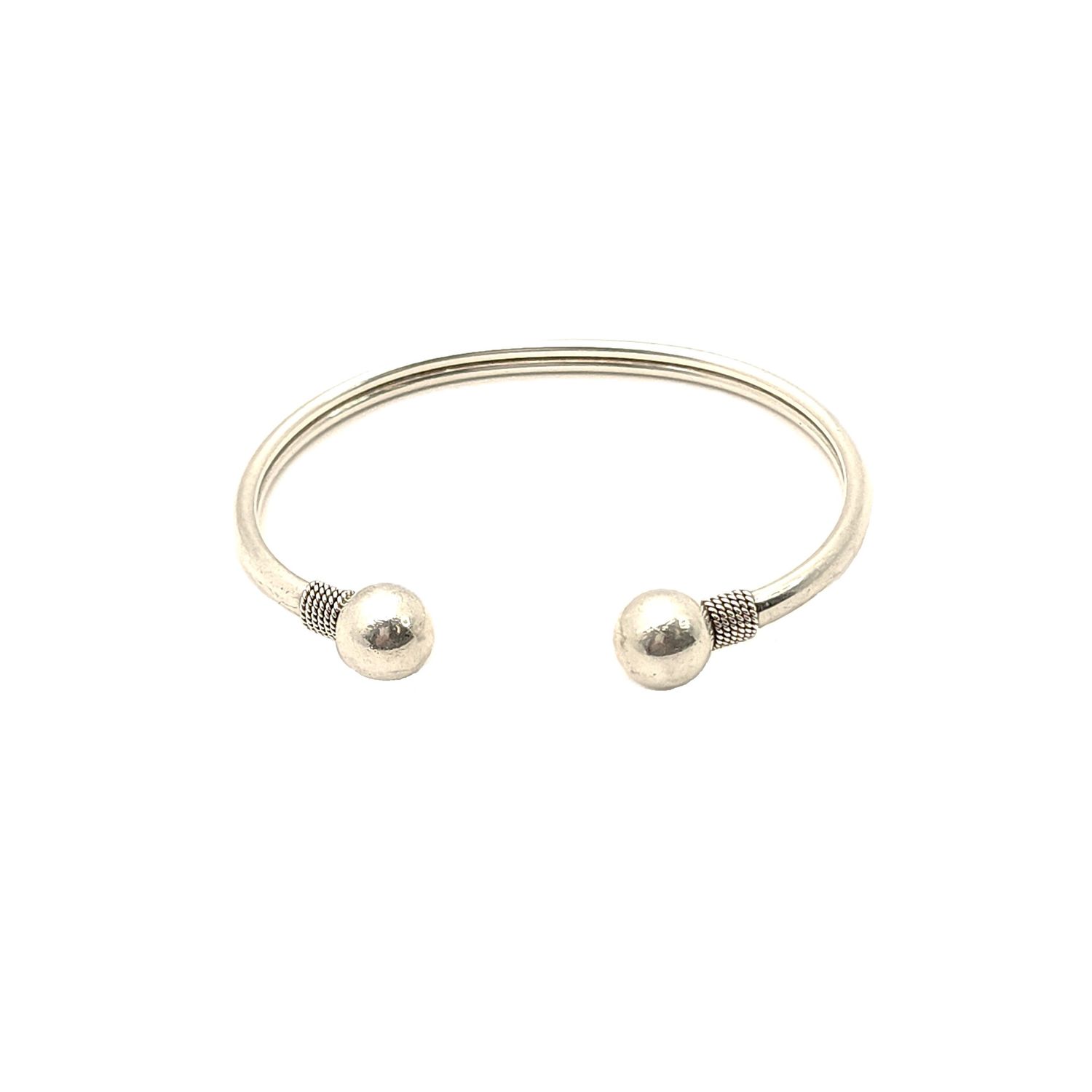 Sterling Silver 3/4 Ball Bangle Bracelet