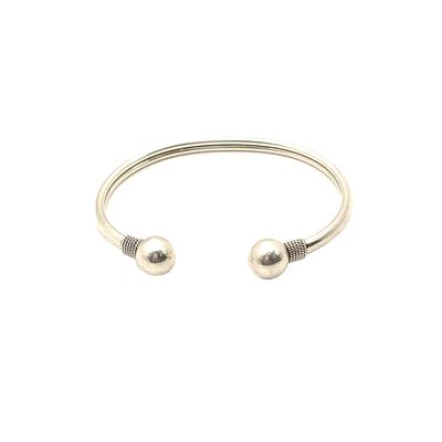 Sterling Silver 3/4 Ball Bangle Bracelet