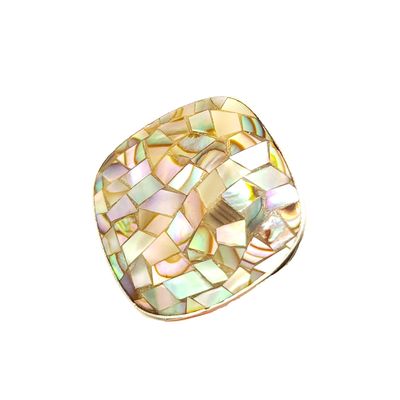 Sterling Silver Mosaic Abalone Ring- Size: 7