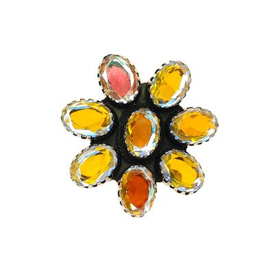 Sterling Silver Iridescent (Color Changing) Flower Ring- Size: 6.5