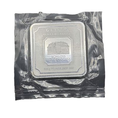 500g Geiger Edelmetalle Schloss Güldengossa Silver Bar