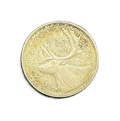 1966 Canada Silver 25 Cents Caribou Quarter