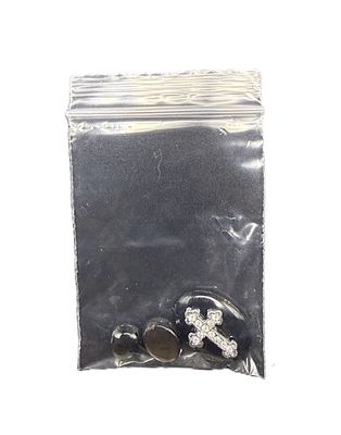 Black Loose Gemstone Lot with Cross