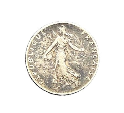 1917 France 50 Centimes Sower Silver Coin